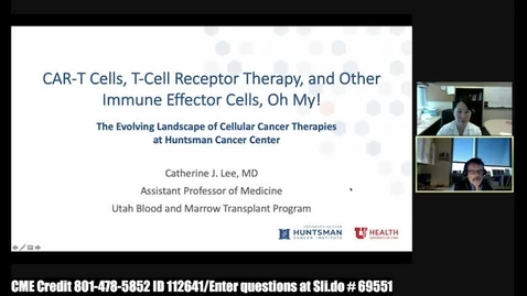 Thumbnail for CAR-T Cells, T-Cell Receptor Therapy, and Other Immune Effector Cells, Oh My! The Evolving Landscape of Cellular Cancer Therapies at Huntsman Cancer Center