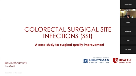 Thumbnail for 1/07/26- "Preventing Surgical Site Infections in Colorectal Surgery"