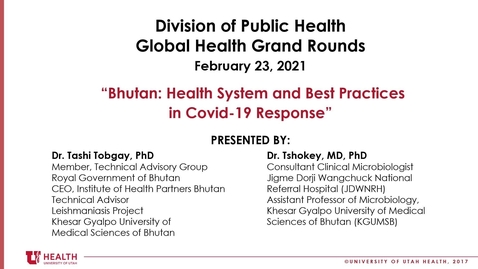 Thumbnail for entry Bhutan: Health System and Best Practices in COVID-19 Response