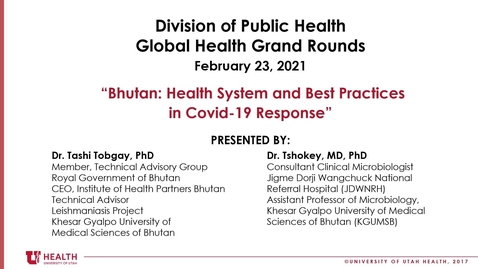 Thumbnail for Bhutan: Health System and Best Practices in COVID-19 Response
