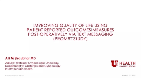 Thumbnail for Improving quality of life using patient reported outcomes measures post-operatively via text messaging (prompt study)