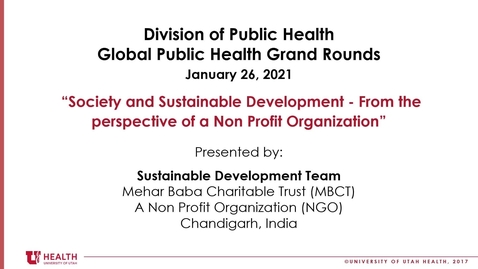 Thumbnail for Society and Sustainable Development - From the perspective of a Non Profit Organization