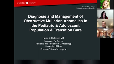 Thumbnail for Diagnosis &amp; management of obstructive mullerian anomalies in the pediatric &amp; adolescent population &amp; transition care