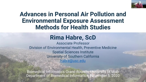 Thumbnail for entry Advances in Personal Air Pollution and Environmental Exposure Assessment Method for Health Studies