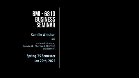 Thumbnail for Camille Whicher, MS (U DBMI) National Director, Data &amp; AI - Pharma &amp; MedTech @ Microsoft