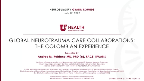 Thumbnail for entry Global Neurotrauma Care Collaborations: The Colombian Experience