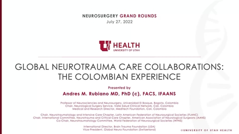Thumbnail for Global Neurotrauma Care Collaborations: The Colombian Experience