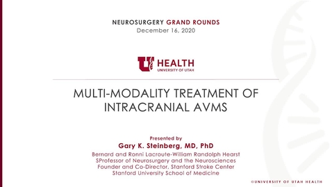 Thumbnail for Multi-modality Treatment of Intracranial AVMs