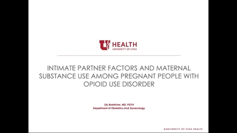 Thumbnail for entry Intimate partner factors &amp; maternal substance use among pregnant people w/ opioid use disorder