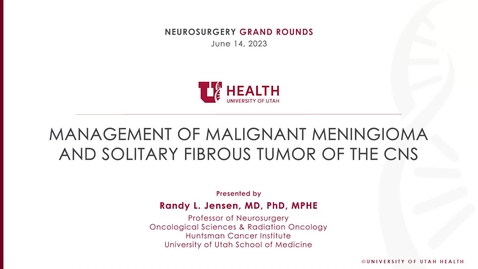 Thumbnail for entry Management of Malignant Meningioma and Solitary Fibrous Tumor of the CNS