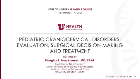 Thumbnail for Pediatric Craniocervical Disorders: Evaluation, Surgical Decision Making And Treatment