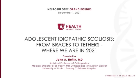 Thumbnail for Adolescent Idiopathic Scoliosis: From Braces to Tethers - Where We Are in 2021