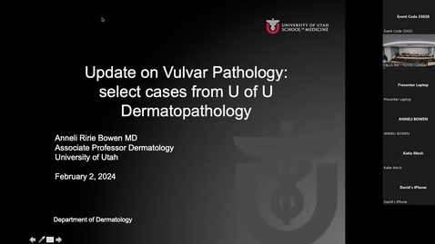 Thumbnail for entry GR 2/2/24 &quot;Update on Vulvar Pathology: Select Cases from U of U Dermatopathology&quot;