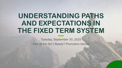 Thumbnail for Understanding Paths and Expectations (UPE) Fixed-Term Webinar