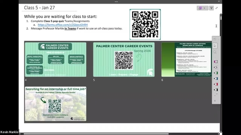 Thumbnail for Class 5 - Jan 27