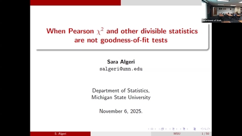 Thumbnail for Colloquium - Sara Algeri - November 6, 2025