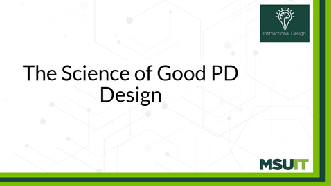 Thumbnail for The Science of Good Professional Development (PD) Design