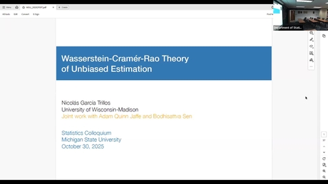 Thumbnail for Colloquium - Nicolas Trillos - October 30, 2025