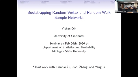 Thumbnail for Colloquium - Yichen Qin - February 26, 2026