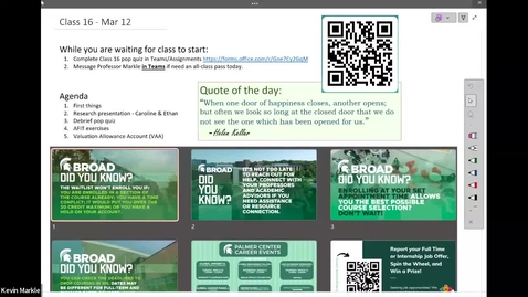 Thumbnail for Class 16 - March 12