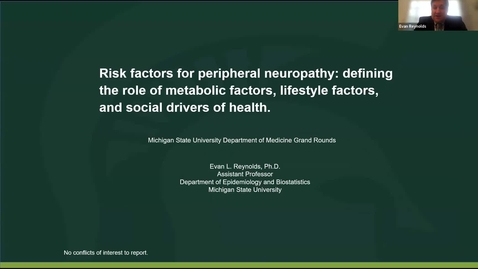 Thumbnail for Risk factors for peripheral neuropathy: defining the role of metabolic risk factors, lifestyle factors, and social drivers of health - January 13, 2026