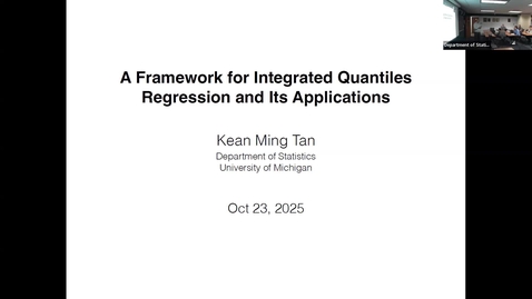 Thumbnail for Colloquium - Kean Ming Tan - October 23, 2025