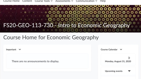 Thumbnail for GEO113: Economic Geography Journal - Where to begin