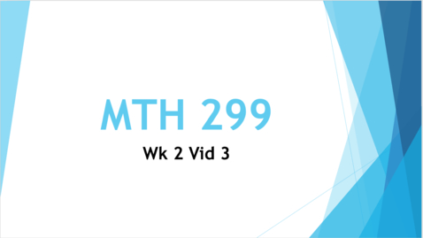 Thumbnail for Wk 2 Vid 3 - More Set Operations