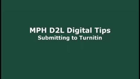Thumbnail for MPH D2L Digital Tips Turnitin