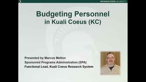 Thumbnail for Budgeting Personnel in Kuali Coeus