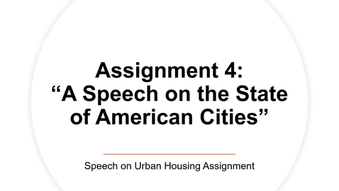 Thumbnail for GEO 330v: Speech on the State of American Cities Introduction Video