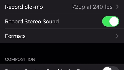 Thumbnail for iPhone Video Settings