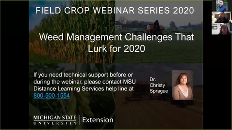 Thumbnail for Field Crops Webinar Series 2-24-20 - Weed Management Challenges that Lurk for 2020