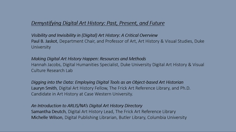 Thumbnail for Demystifying Digital Art History: Past, Present, and Future
