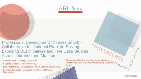 Thumbnail for Collaborative Institutional Problem-Solving: Exploring DEI Initiatives and Five Case Studies Across Libraries and Museums