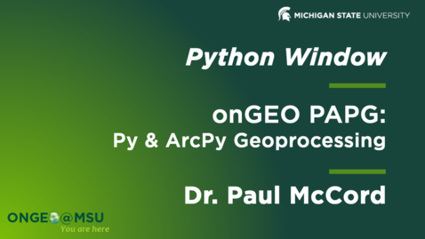 Thumbnail for onGEO-PAPG: L1 - Python Window