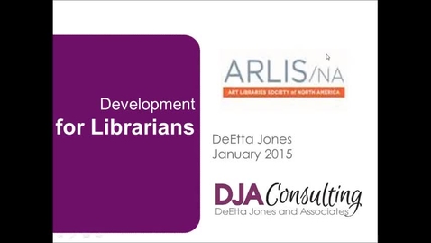 Thumbnail for Development for Librarians with DeEtta Jones (Part One)
