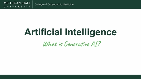 Thumbnail for Artificial Intelligence: What is Generative AI?