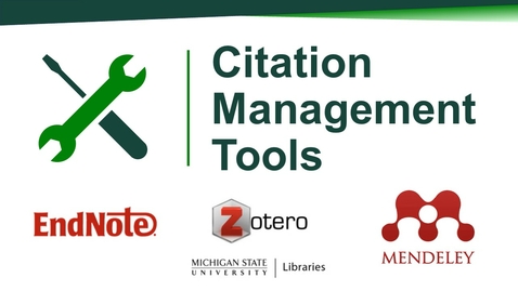 Thumbnail for Citation Management Tools
