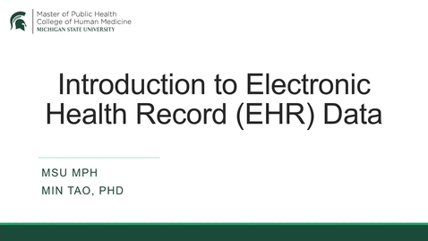 Thumbnail for PH829 Unit 3.2 - Introduction to EHR Data