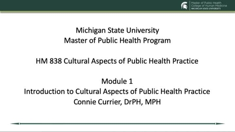 Thumbnail for HM 838 Module 1 Introduction to Culture