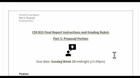 Thumbnail for CSS 815 Final Report Part 1 PROPOSAL Instructions