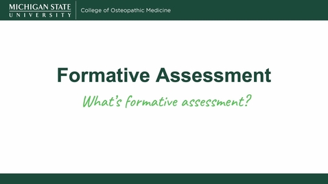 Thumbnail for Formative Assessment - What is formative assessment?
