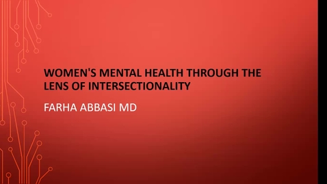 Thumbnail for WNA: Women's Mental Health and Intersectionality