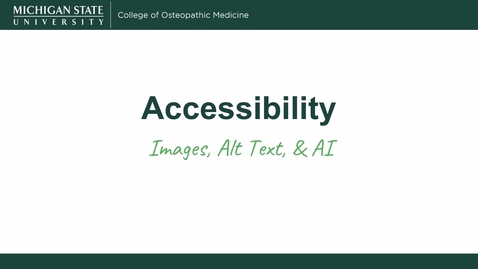 Thumbnail for Accessibility: Images, Alt Text &amp; AI