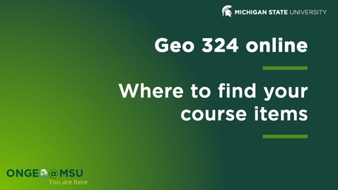 Thumbnail for Geo324v: Where to find course items