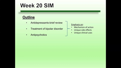 Thumbnail for AY 25-26: MCE Week 20 - Psychopharmacology of Antipsychotics, Antidepressants, and Mood Stabilizers
