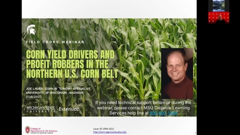 Thumbnail for Field Crops Webinar 2-15-21 - Corn Production - Joe Lauer