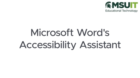Thumbnail for Microsoft Word's Accessibility Assistant
