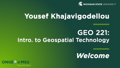 Thumbnail for Instructor Introduction: Yousef Khajavigodellou (US23, GEO221)